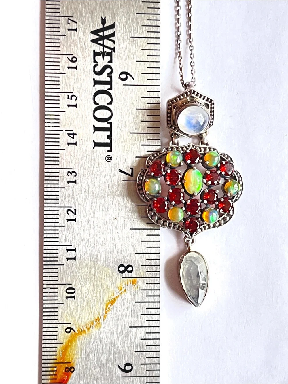 RARE Nicky Butler Medallion Necklace Opal Garnet Moonstone Queen’s Choice 13.33g